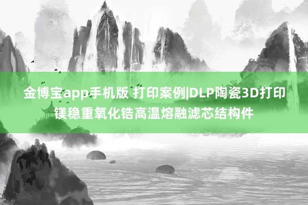 金博宝app手机版 打印案例|DLP陶瓷3D打印镁稳重氧化锆高温熔融滤芯结构件