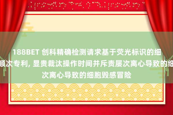 188BET 创科精确检测请求基于荧光标识的细胞活性检测顺次专利， 显贵裁汰操作时间并斥责屡次离心导致的细胞毁感冒险