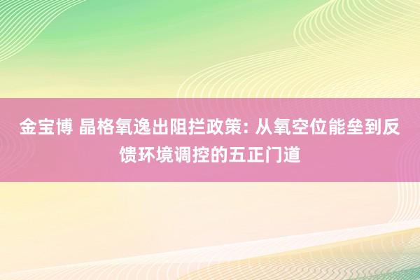 金宝博 晶格氧逸出阻拦政策: 从氧空位能垒到反馈环境调控的五正门道