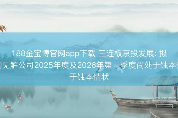188金宝博官网app下载 三连板京投发展: 拟收购见解公司2025年度及2026年第一季度尚处于蚀本情状