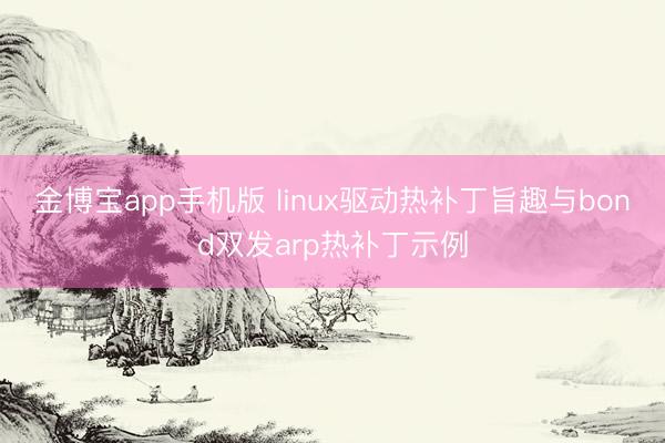 金博宝app手机版 linux驱动热补丁旨趣与bond双发arp热补丁示例