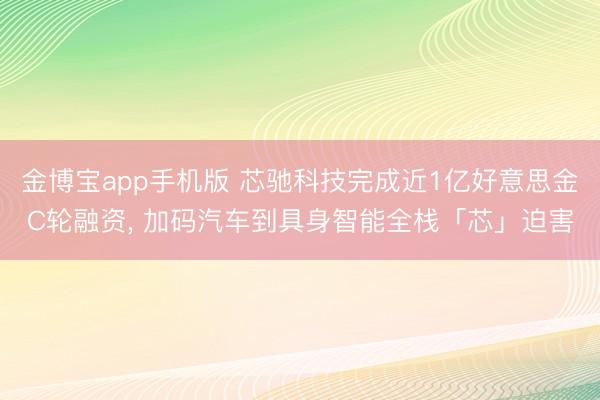 金博宝app手机版 芯驰科技完成近1亿好意思金C轮融资， 加码汽车到具身智能全栈「芯」迫害