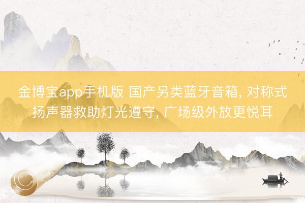 金博宝app手机版 国产另类蓝牙音箱， 对称式扬声器救助灯光遵守， 广场级外放更悦耳