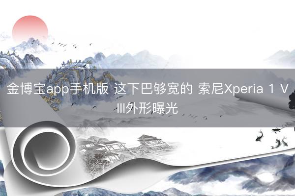 金博宝app手机版 这下巴够宽的 索尼Xperia 1 VIII外形曝光