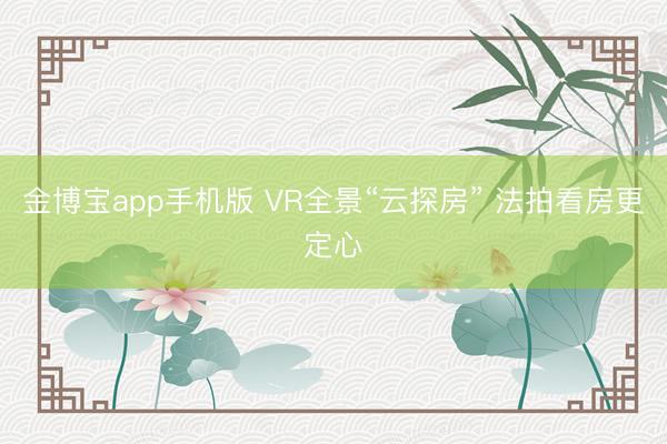 金博宝app手机版 VR全景“云探房” 法拍看房更定心